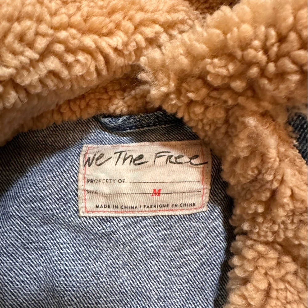 WE THE FREE by FREE PEOPLE Rylee Cozy Denim Moto Jacket size M - Picture 11 of 16